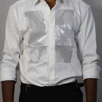 Dragon Embroidered Red Shirt & Black Trousers Set