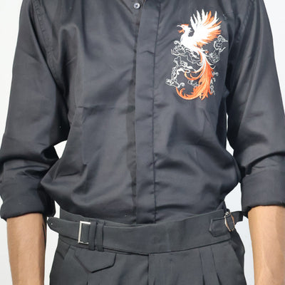 Sage Green Chambray Shirt with Pearl Buttons