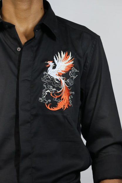 Sage Green Chambray Shirt with Pearl Buttons