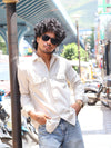 Men’s Solid White Utility Shirt