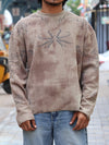 Black Ribbed Printed Full-Sleeve Sweater