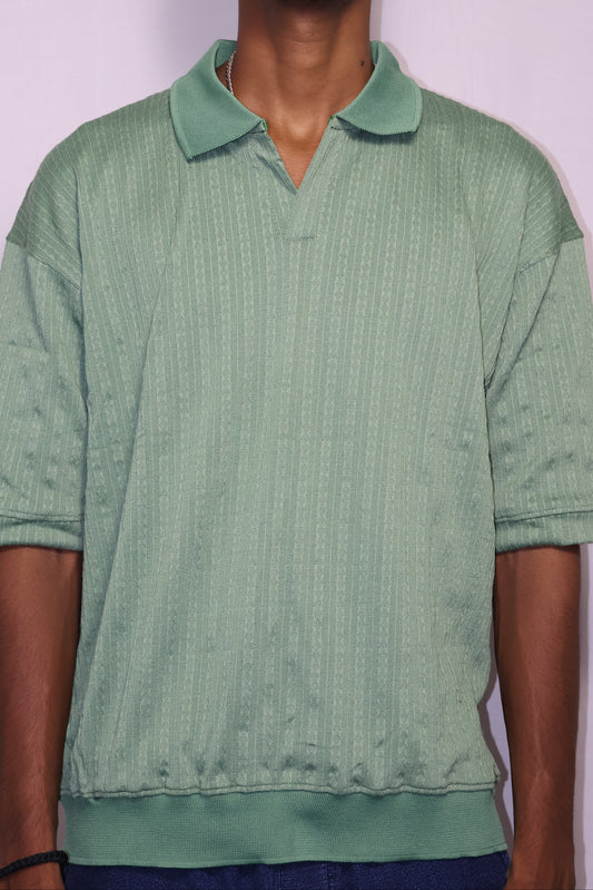 The Minted Heirloom Knit Polo | Quiet Luxury in Sage