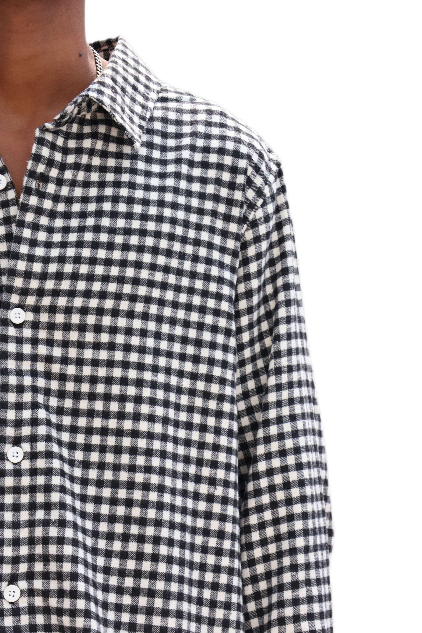 Oversized Black & White Checked Shirt – Rabble Rousers Back Print