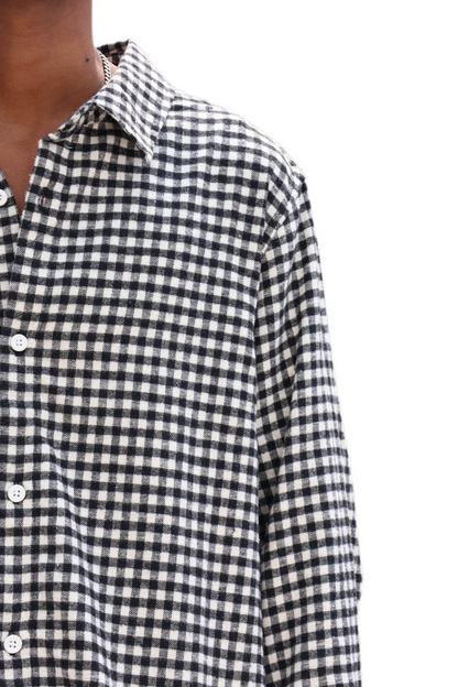 Oversized Black & White Checked Shirt – Rabble Rousers Back Print