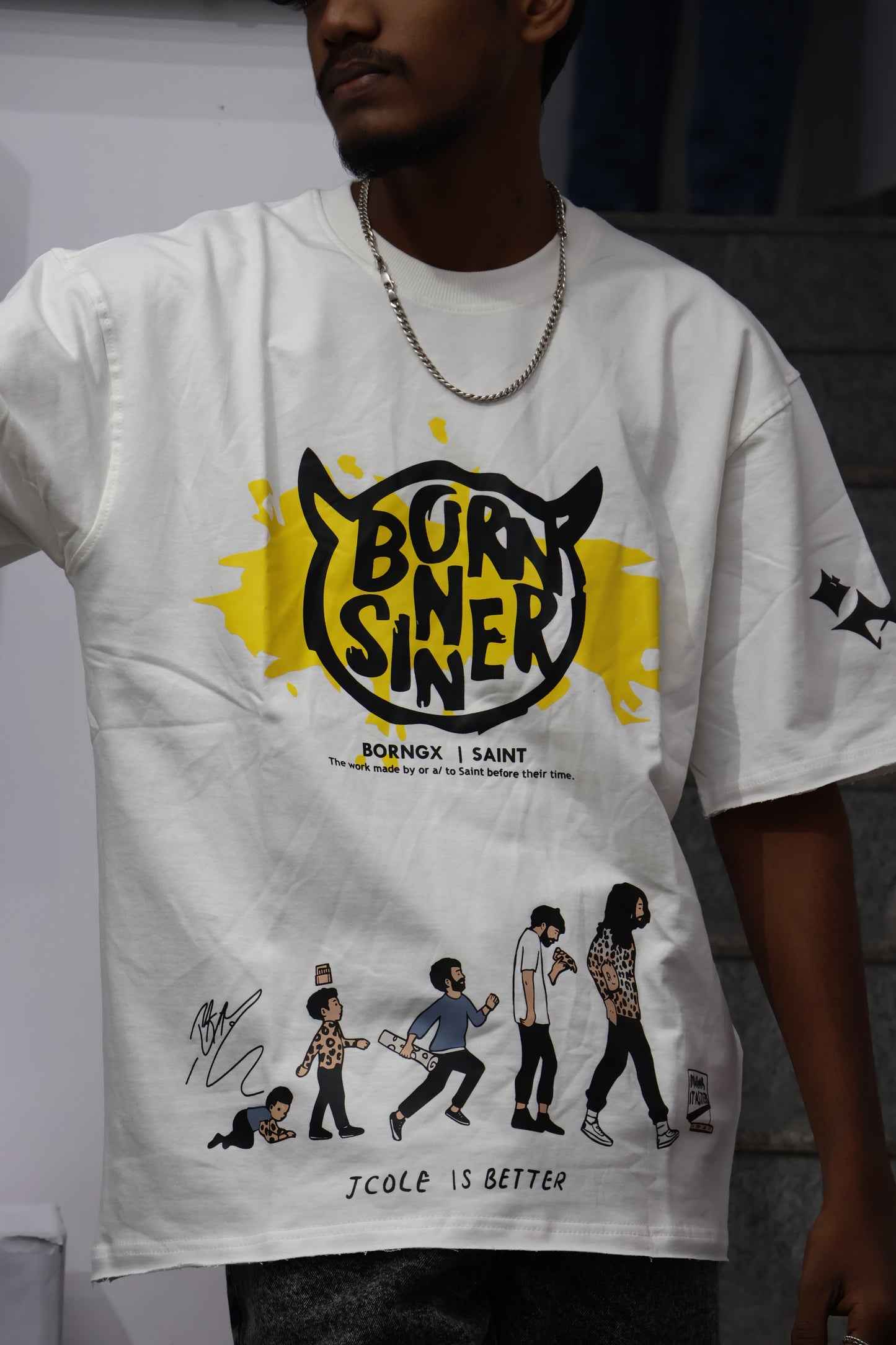 Born Sinner Graphic T-Shirt – White