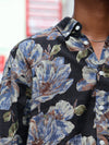 SKRIVOO Men's Blue Floral Printed Full Sleeve Shirt – Black