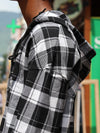 Black & White Checkered Hooded Shirt