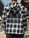 Black & White Checkered Hooded Shirt