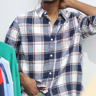 Embroidered Check Shirt – Classic Casual Essential