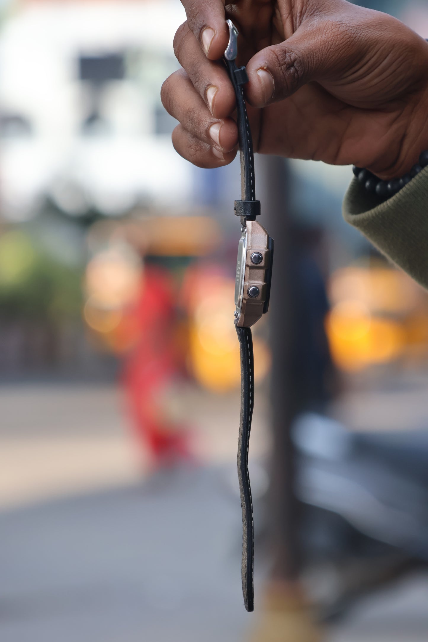 Casio World Time Digital Watch – Leather Strap Edition