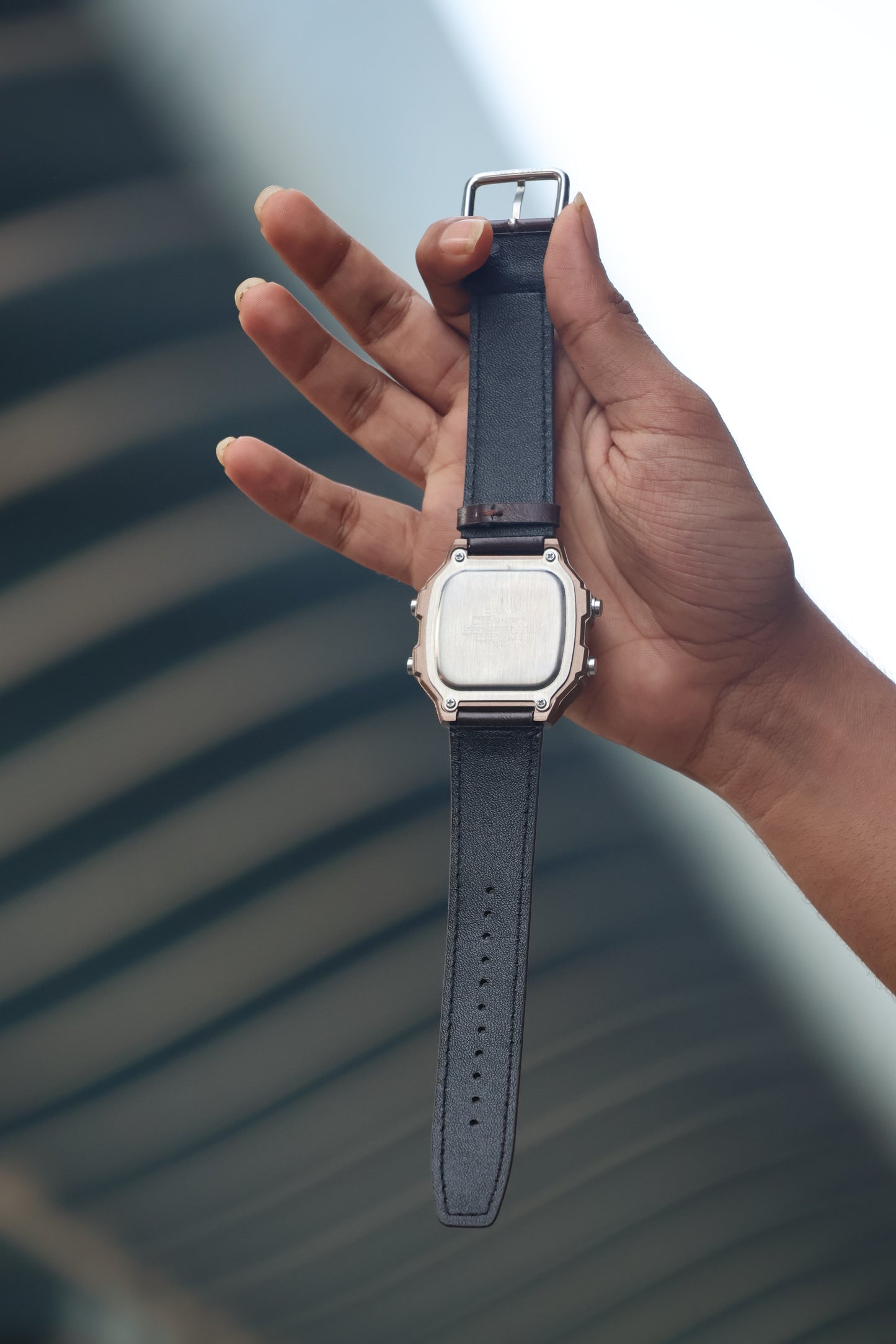 Casio World Time Digital Watch with Leather Strap