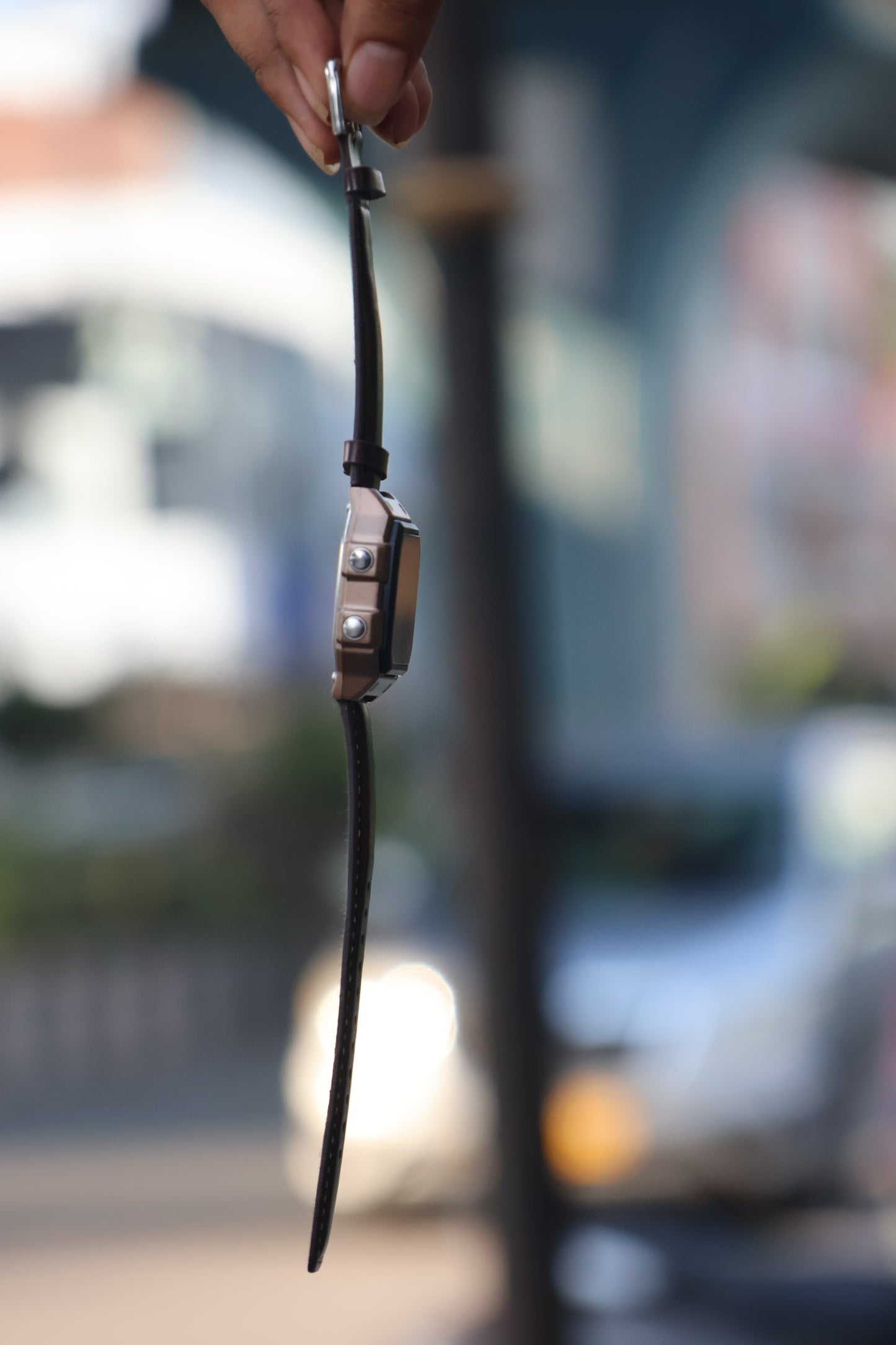 Casio World Time Digital Watch with Leather Strap