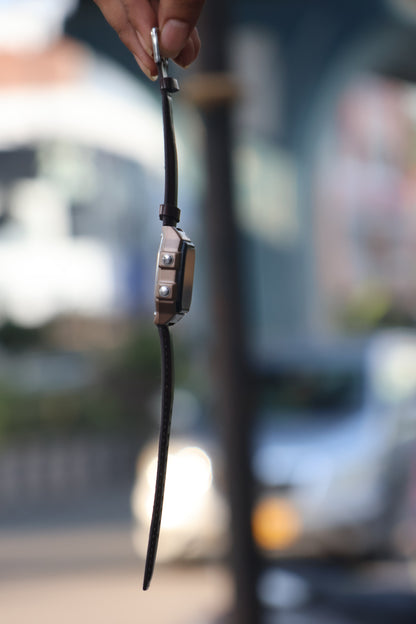 Casio World Time Digital Watch with Leather Strap