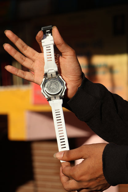 Casio G-SHOCK White Digital Watch – Shock Resistant | 200M Water Resistant