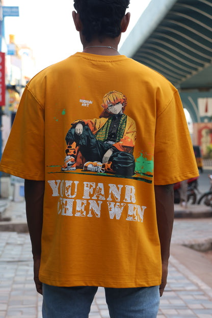 Mustard Yellow Oversized Graphic T-Shirt