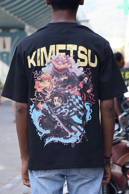 Black Demon Slayer "Kimetsu" Oversized T-Shirt