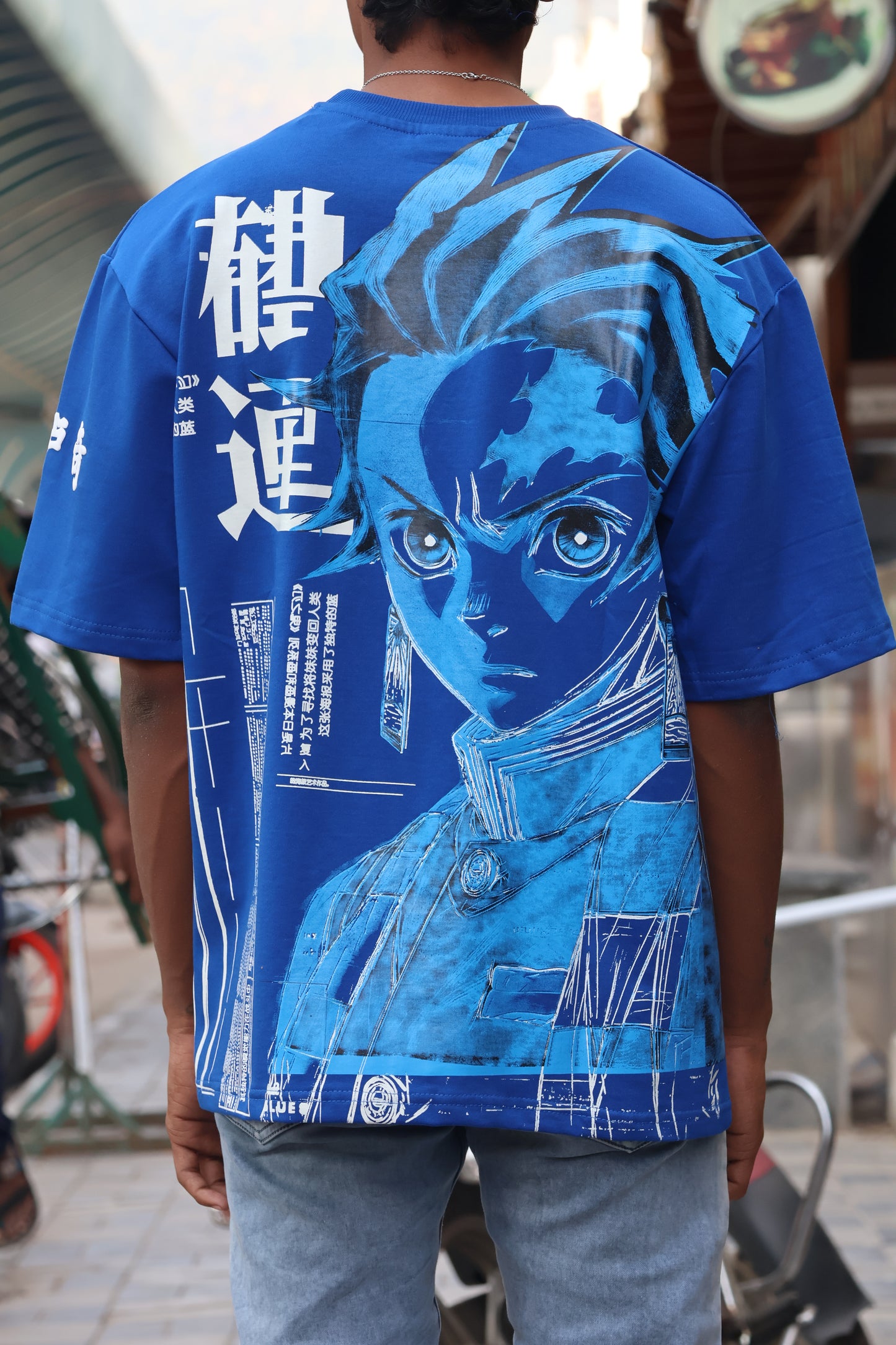 Royal Blue Tanjiro Graphic T-Shirt