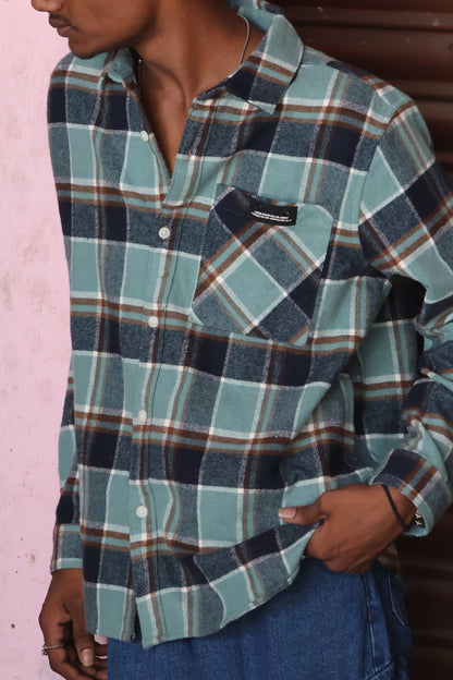 Classic Mint Check Flannel Shirt