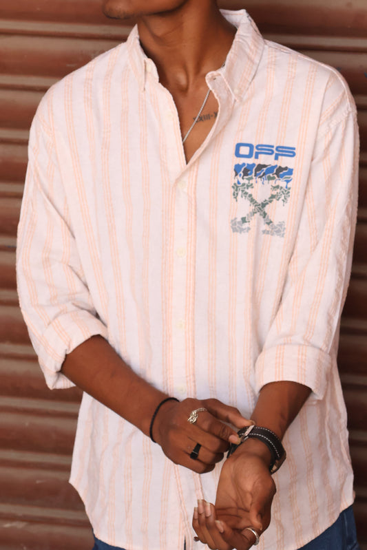 Cream Orange Stripe Graphic Shirt – Urban Edition