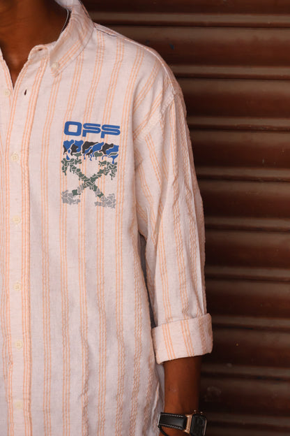 Cream Orange Stripe Graphic Shirt – Urban Edition