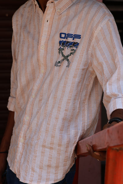 Cream Orange Stripe Graphic Shirt – Urban Edition