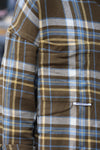 Urban Check Oversized Shirt – Olive & Blue
