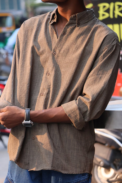 Slate Earth Textured Slub Button-Down shirt