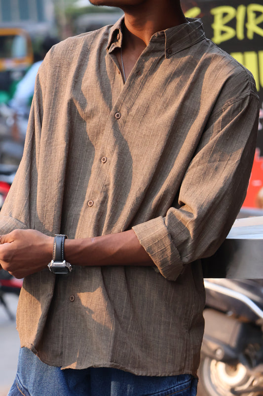 Slate Earth Textured Slub Button-Down shirt