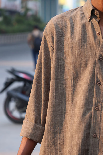 Slate Earth Textured Slub Button-Down shirt