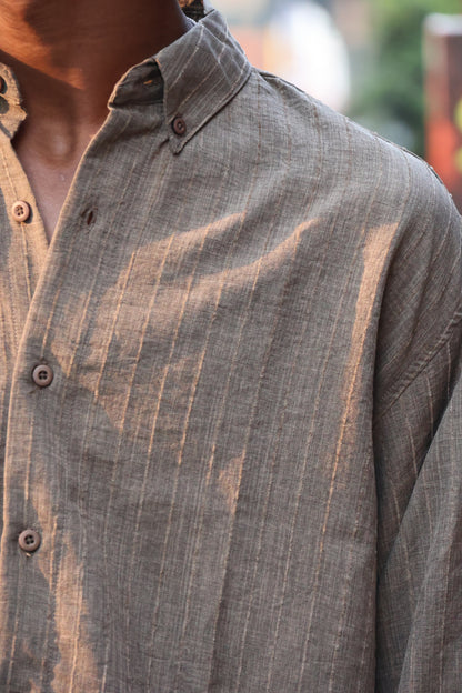 Slate Earth Textured Slub Button-Down shirt