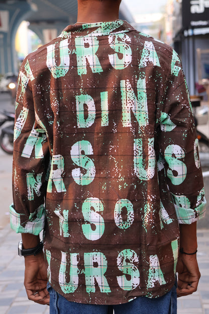 Distressed Typography Oversized Streetwear Shirt