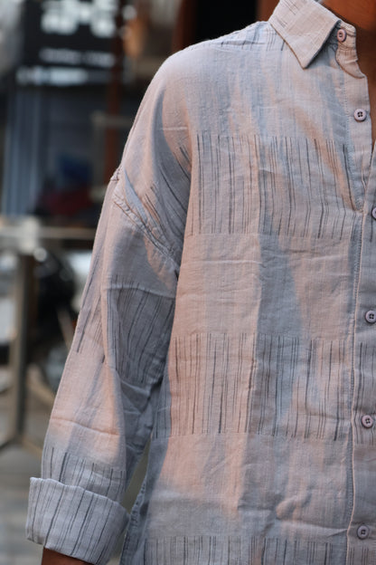 Brooklyn Collegiate Slub-Textured Oversized Shirt