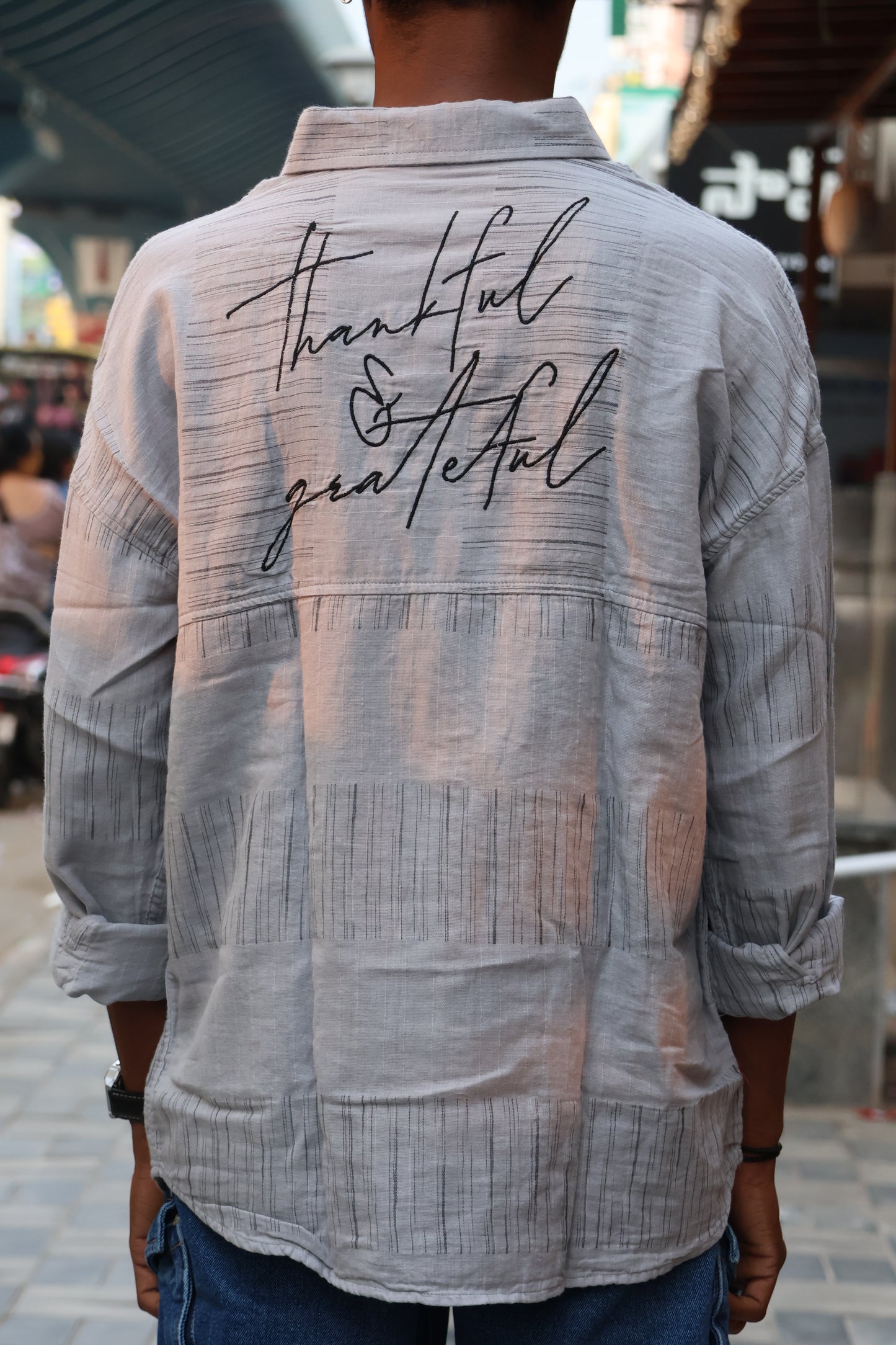 Brooklyn Collegiate Slub-Textured Oversized Shirt