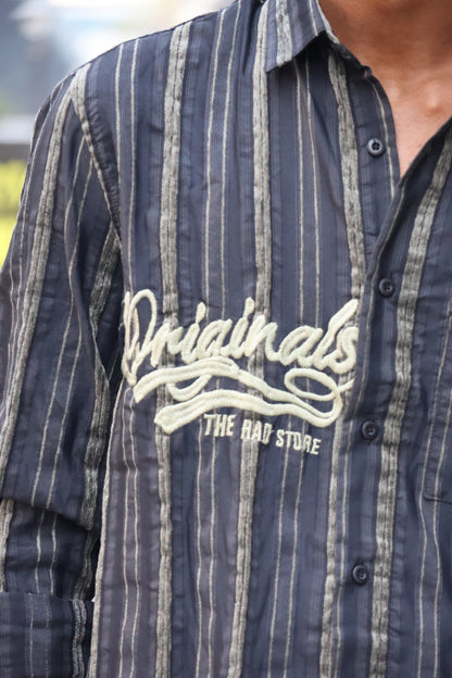 Urban Edge Textured Stripe Button-Down shirt