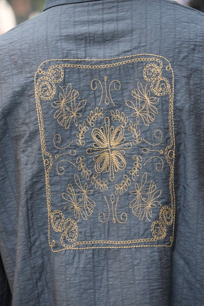 The "Slate Medallion" Textured Shirt