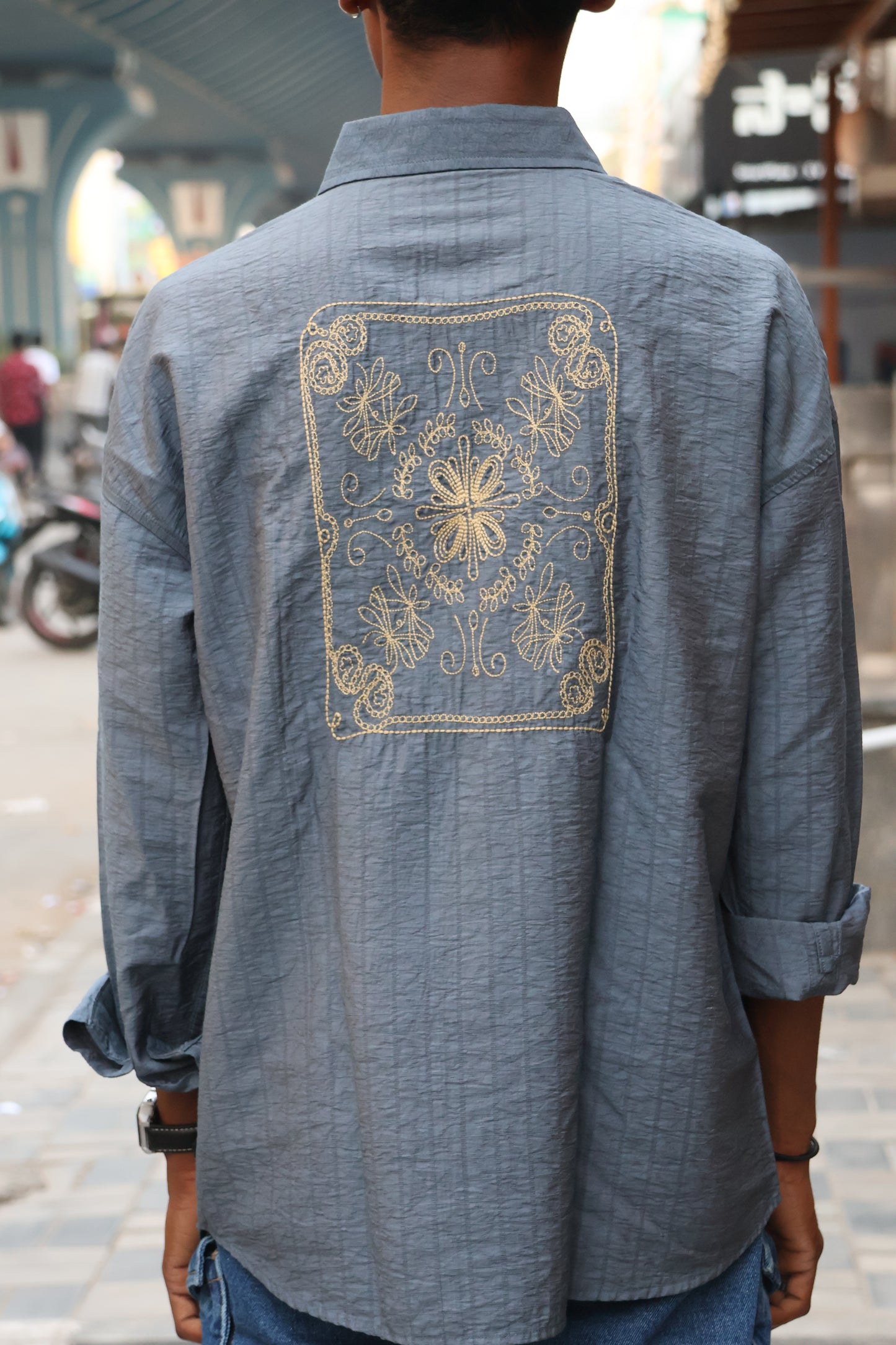 The "Slate Medallion" Textured Shirt