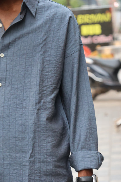 The "Slate Medallion" Textured Shirt