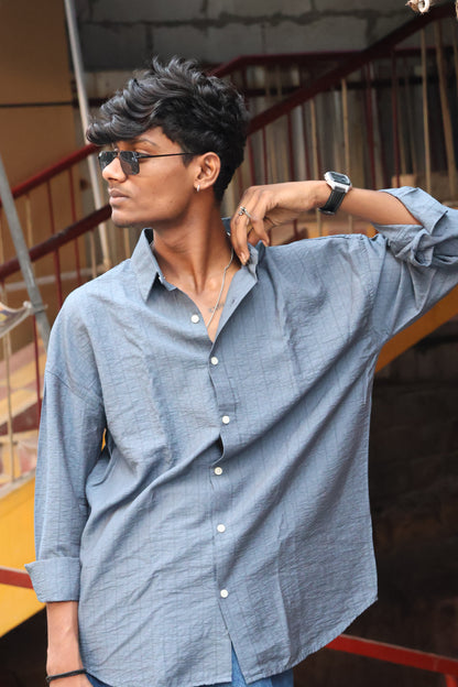 The "Slate Medallion" Textured Shirt