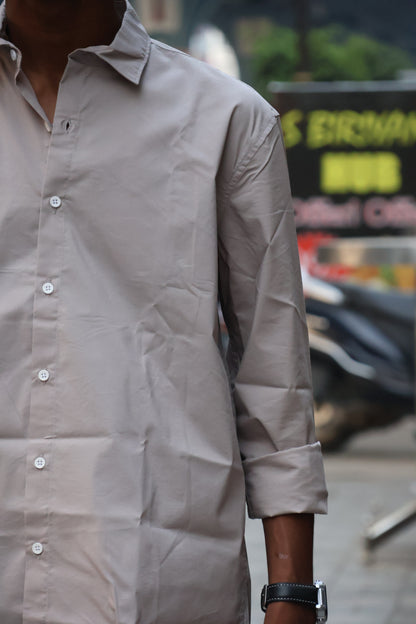 The "peach  Medallion" Slate Crinkle printed Shirt