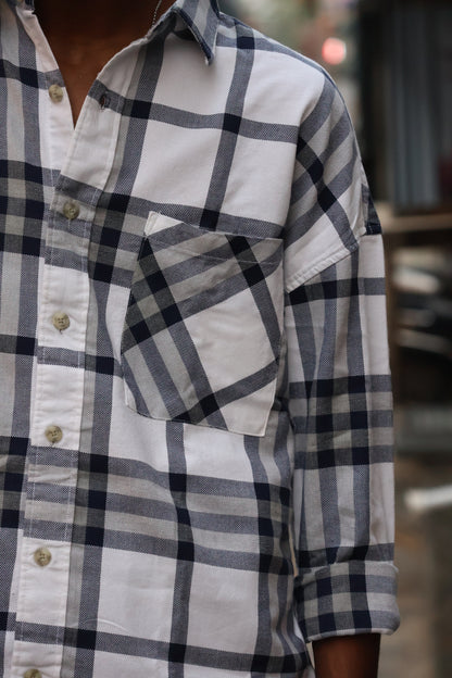 Freedom Is Won" Distressed Plaid Flannel printed shirt