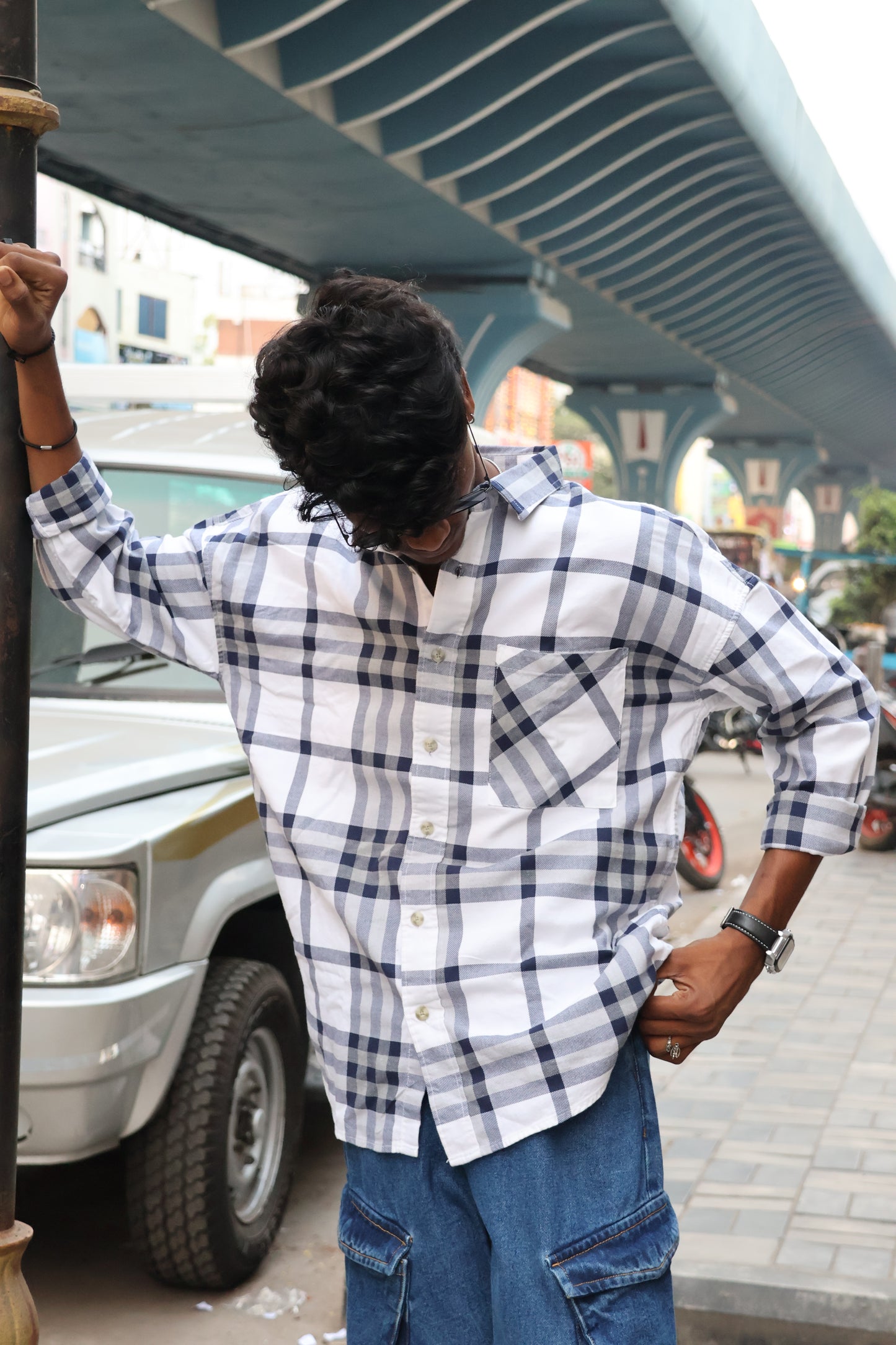 Freedom Is Won" Distressed Plaid Flannel printed shirt