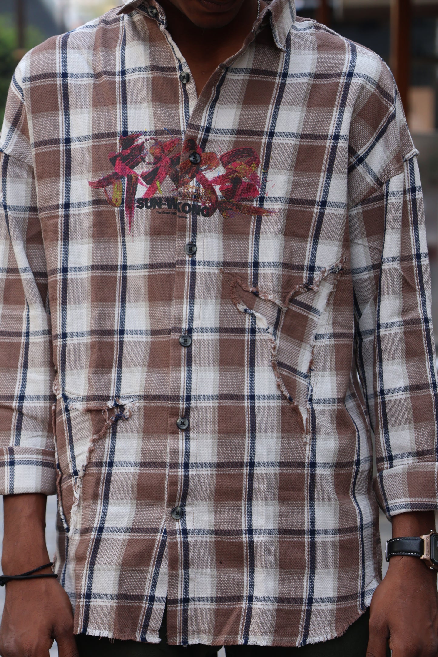 The Great Sage" Deconstructed Flannel – Streetwear Edition SHIRT