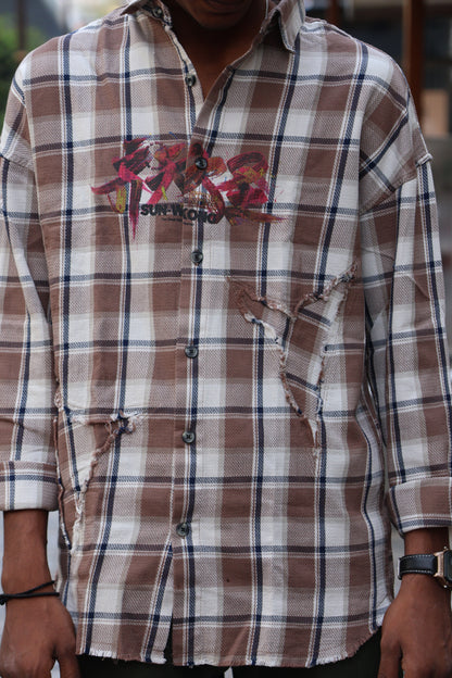 The Great Sage" Deconstructed Flannel – Streetwear Edition SHIRT