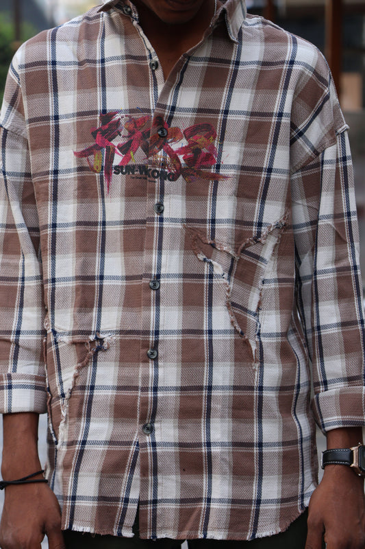 The Great Sage" Deconstructed Flannel – Streetwear Edition SHIRT
