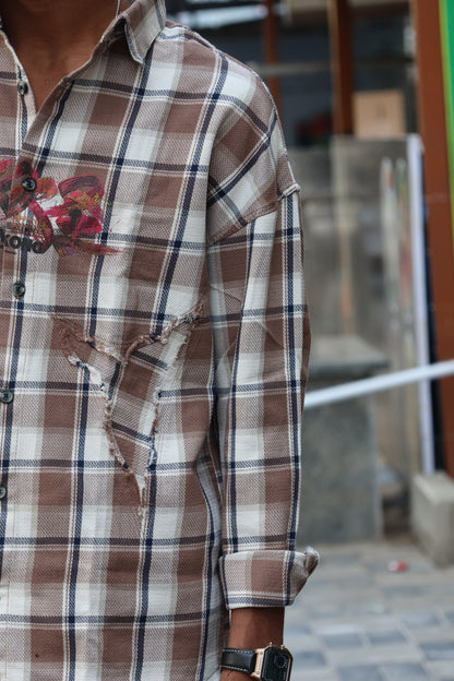 The Great Sage" Deconstructed Flannel – Streetwear Edition SHIRT