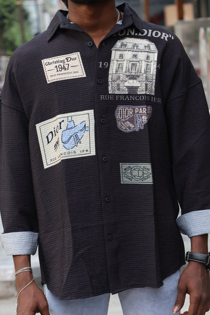 Vintage Heritage Graphic Button-Down Shirt – Charcoal SHIRT