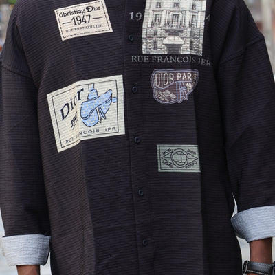 Vintage Heritage Graphic Button-Down Shirt – Charcoal SHIRT