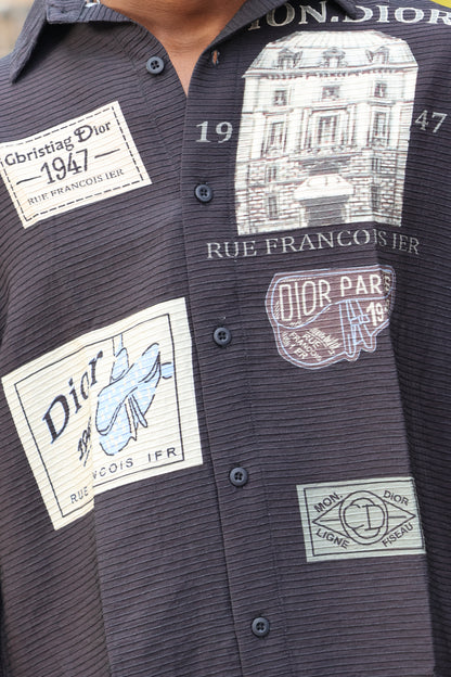 Vintage Heritage Graphic Button-Down Shirt – Charcoal SHIRT