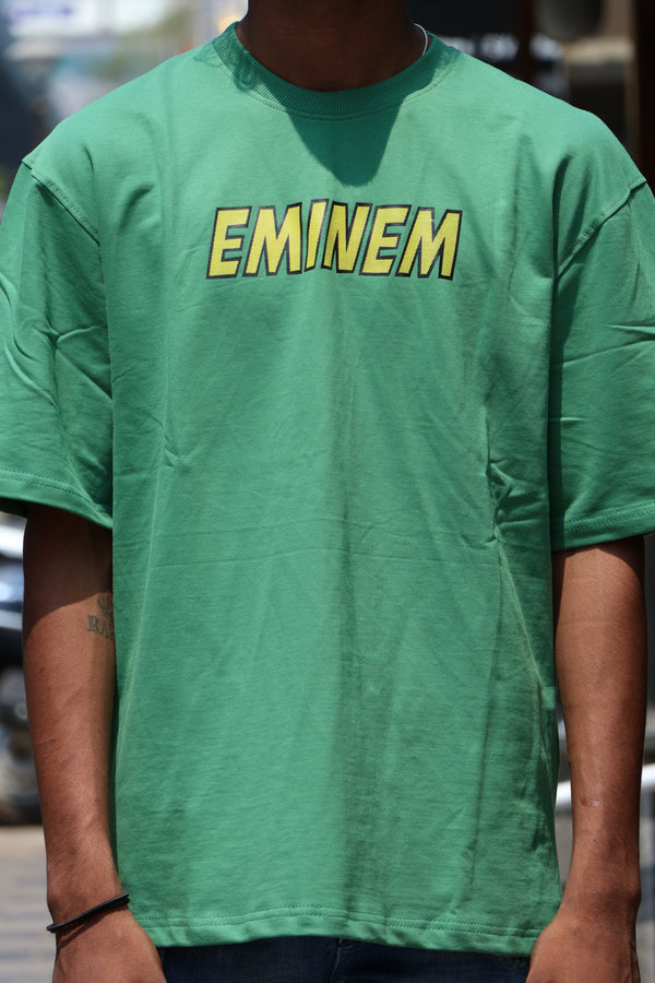 Eminem Comic Graphic Oversized T-Shirt – Green Streetwear Edition
