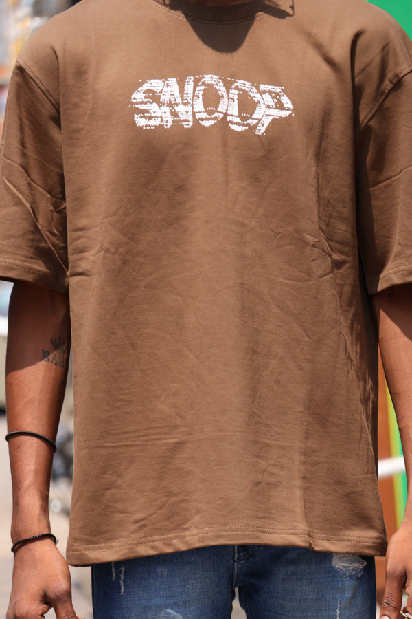 Snoop Dogg Graphic Oversized T-Shirt – Brown Streetwear Edition